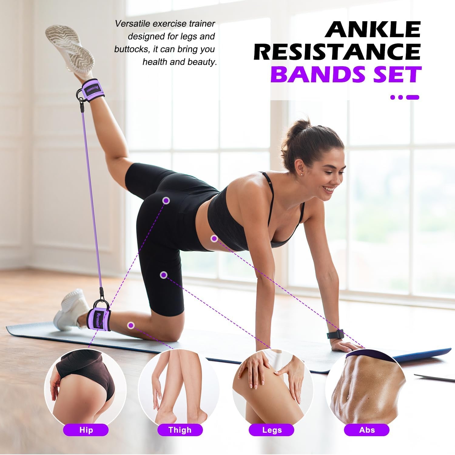 Resistance Bands with Cuffs, Ankle Bands for Working Out