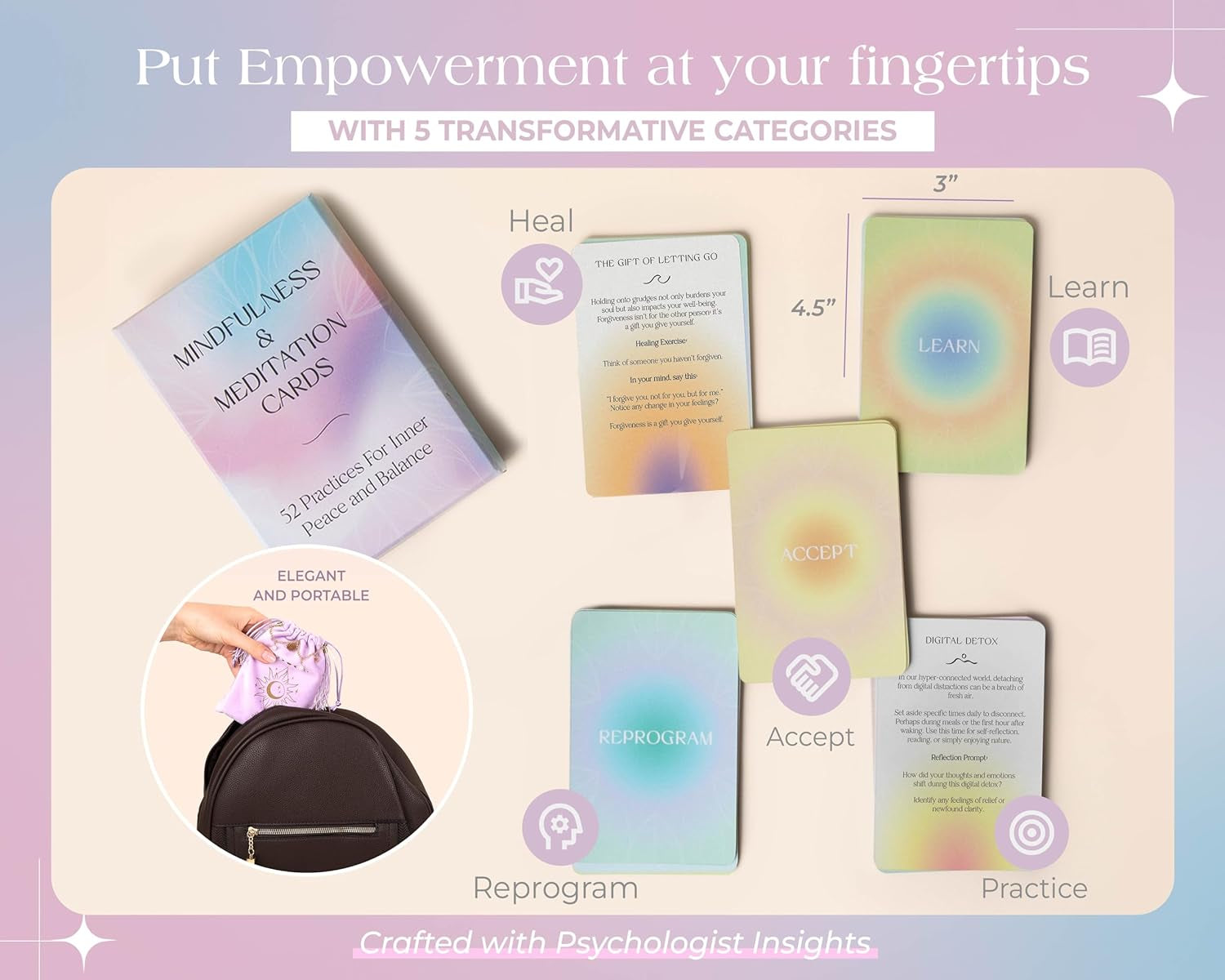 Mindfulness Cards for Stress Relief - 52 Daily Meditation Cards