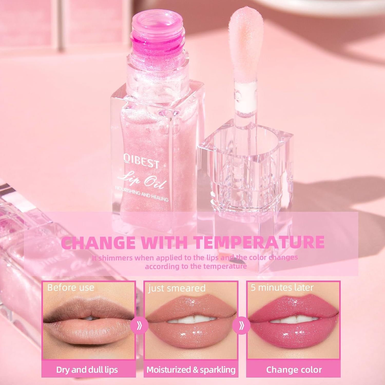 Magic Color Changing Moisturizing Lip Glow Oil Plumping Glimmer Glow Lipstick