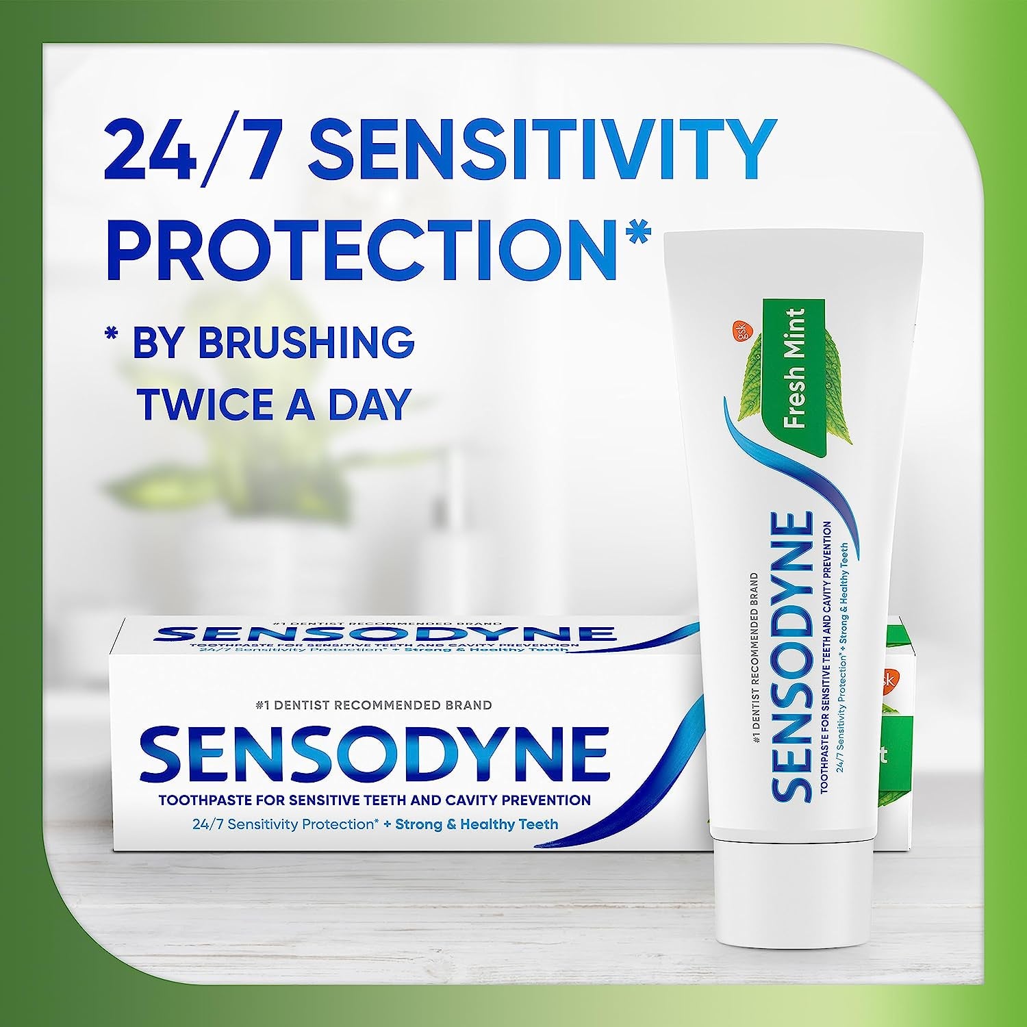 Fresh Mint Sensitive Toothpaste, ADA Accepted Toothpaste for Cavity Prevention 