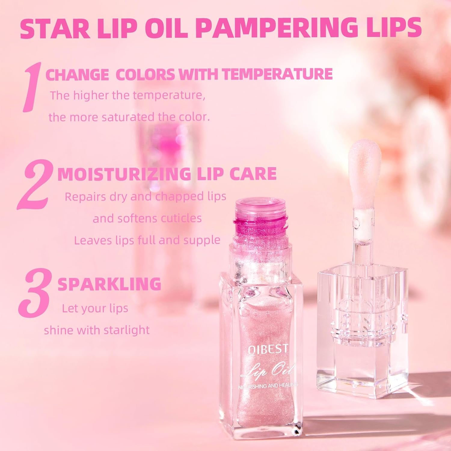 Magic Color Changing Moisturizing Lip Glow Oil Plumping Glimmer Glow Lipstick