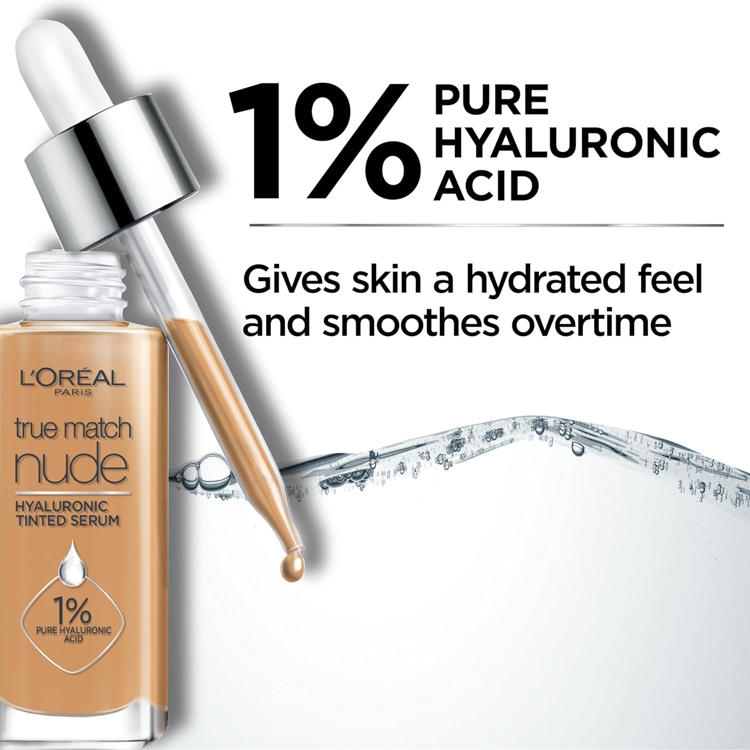 True Match Nude Hyaluronic Tinted Serum Foundation with 1% Hyaluronic Acid