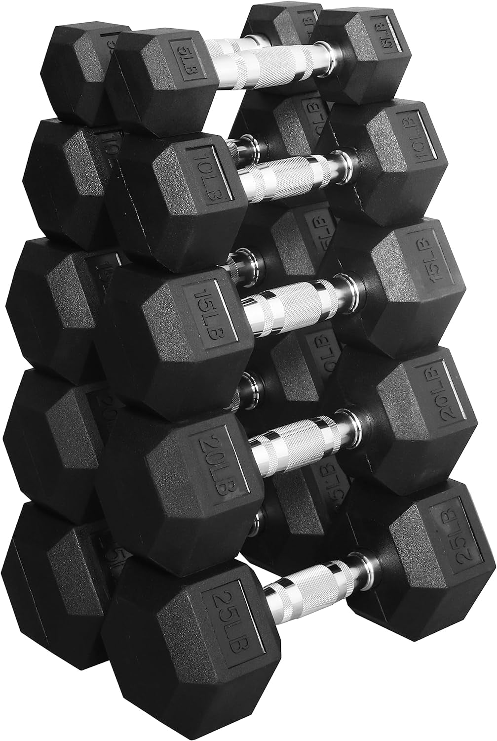 Rubber Encased Hex Dumbbell