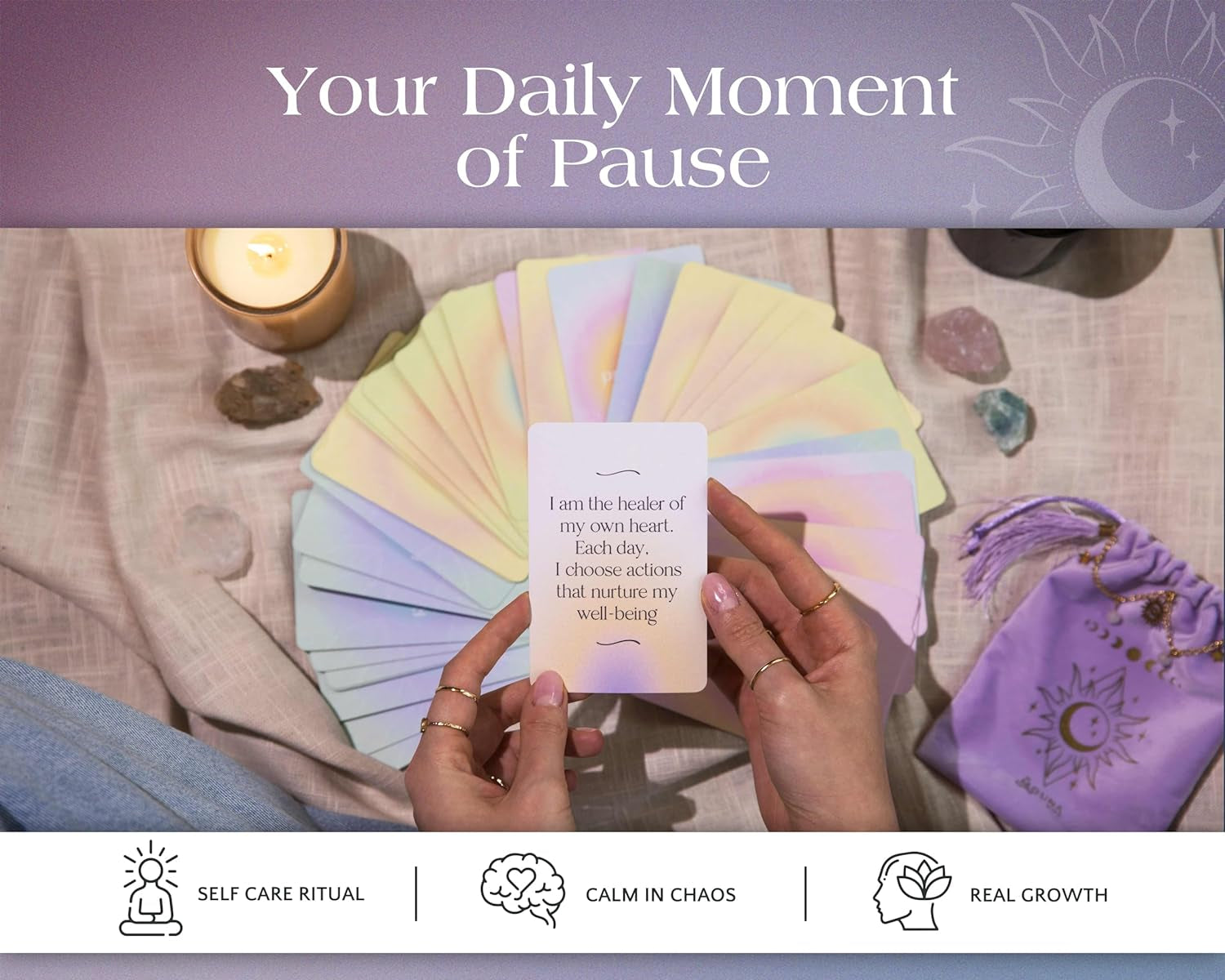 Mindfulness Cards for Stress Relief - 52 Daily Meditation Cards