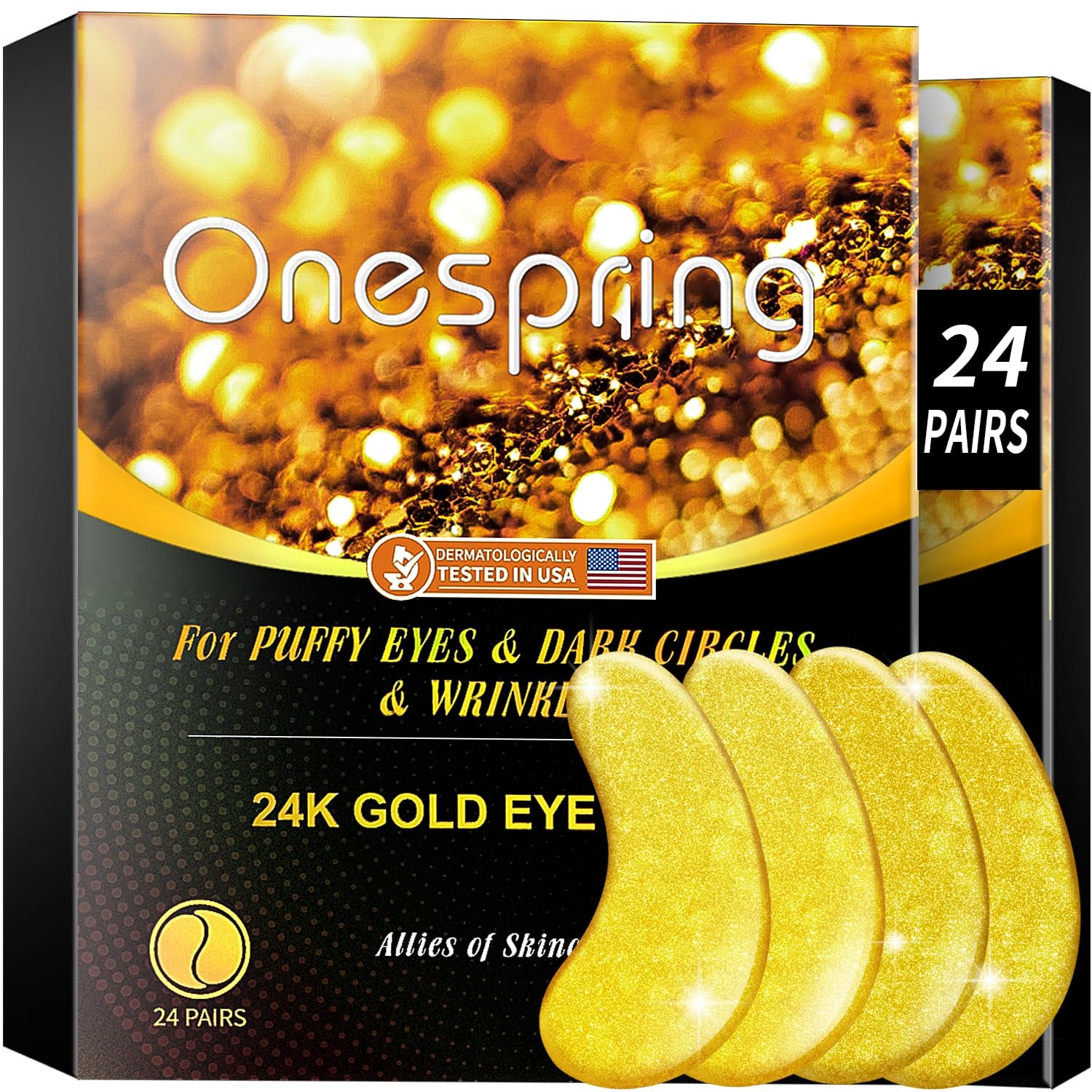 Under Eye Patches (24 Pairs) - Golden under Eye Mask for Dark Circles