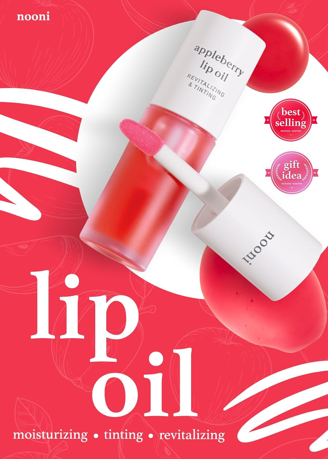 Korean Lip Oil - Appleberry | Lip Stain, Gift, Long-Lasting, Moisturizing