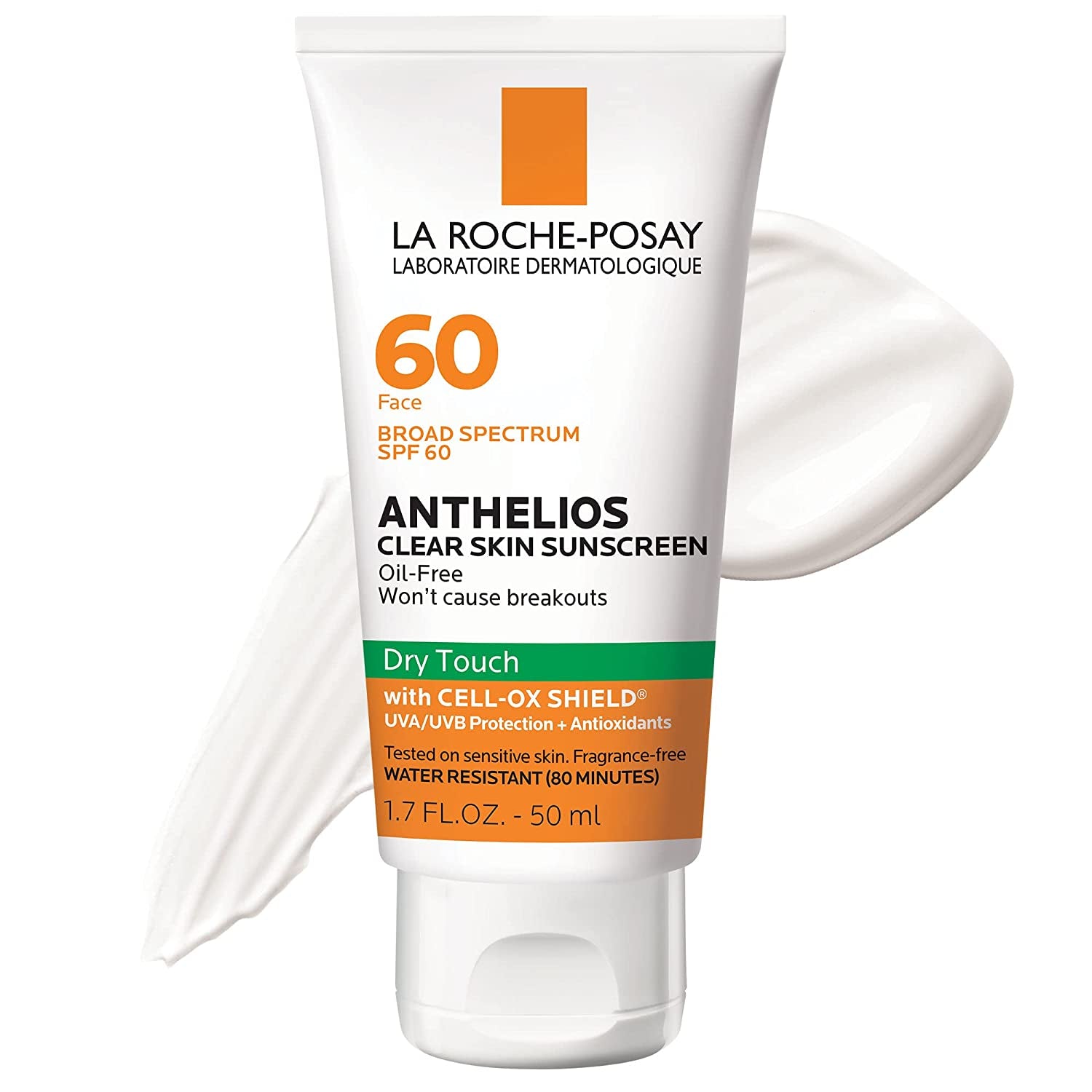 Anthelios Clear Skin Dry Touch Sunscreen SPF 60, Oil Free Face Sunscreen
