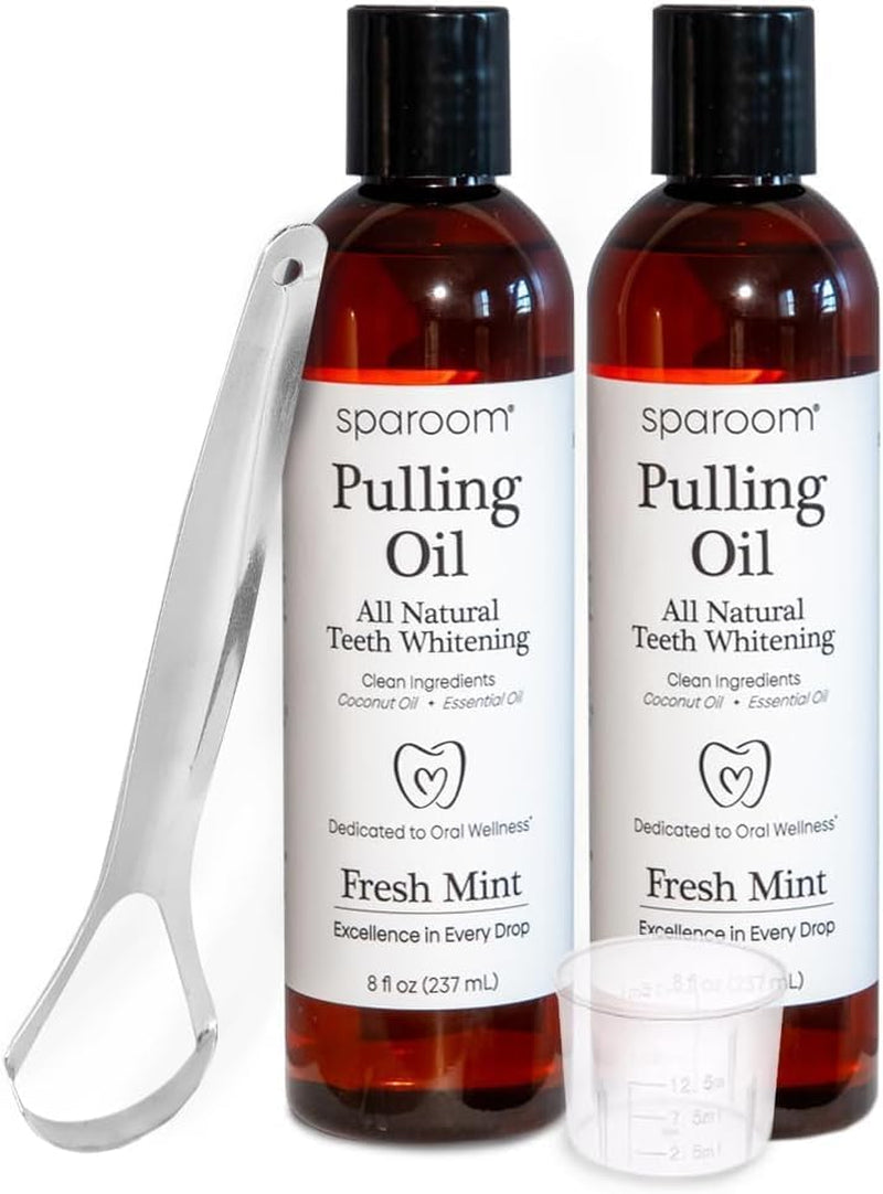 Ayurveda Pulling Oil Mouthwash and Tongue Scraper