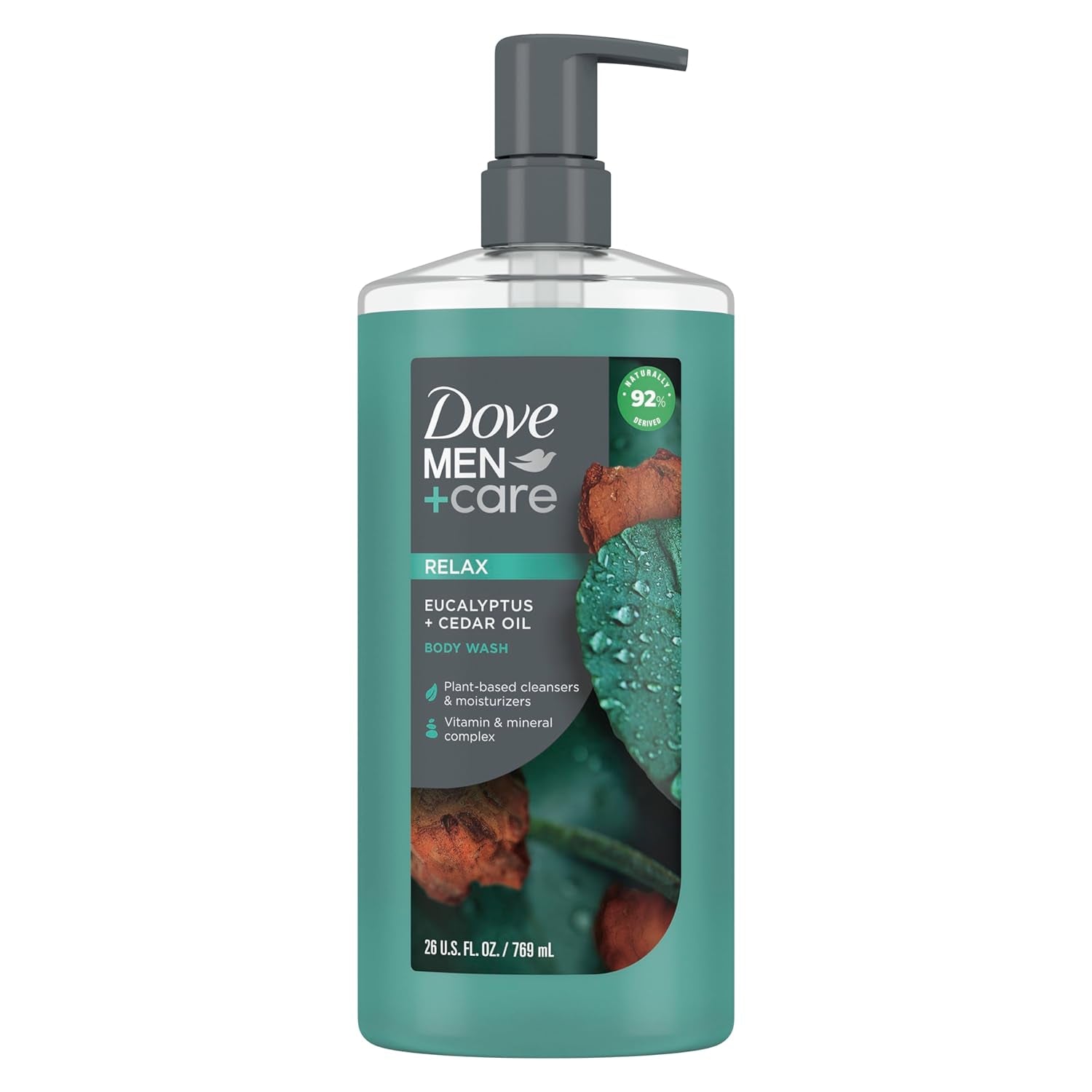 Dove Men+Care Body Wash Eucalyptus + Cedar Oil to Rebuild Skin 