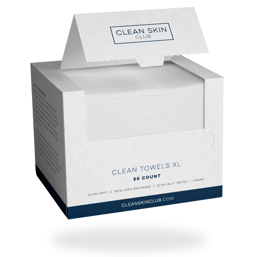 Clean Towels XL, 100% USDA Biobased Face Towel, Disposable Face