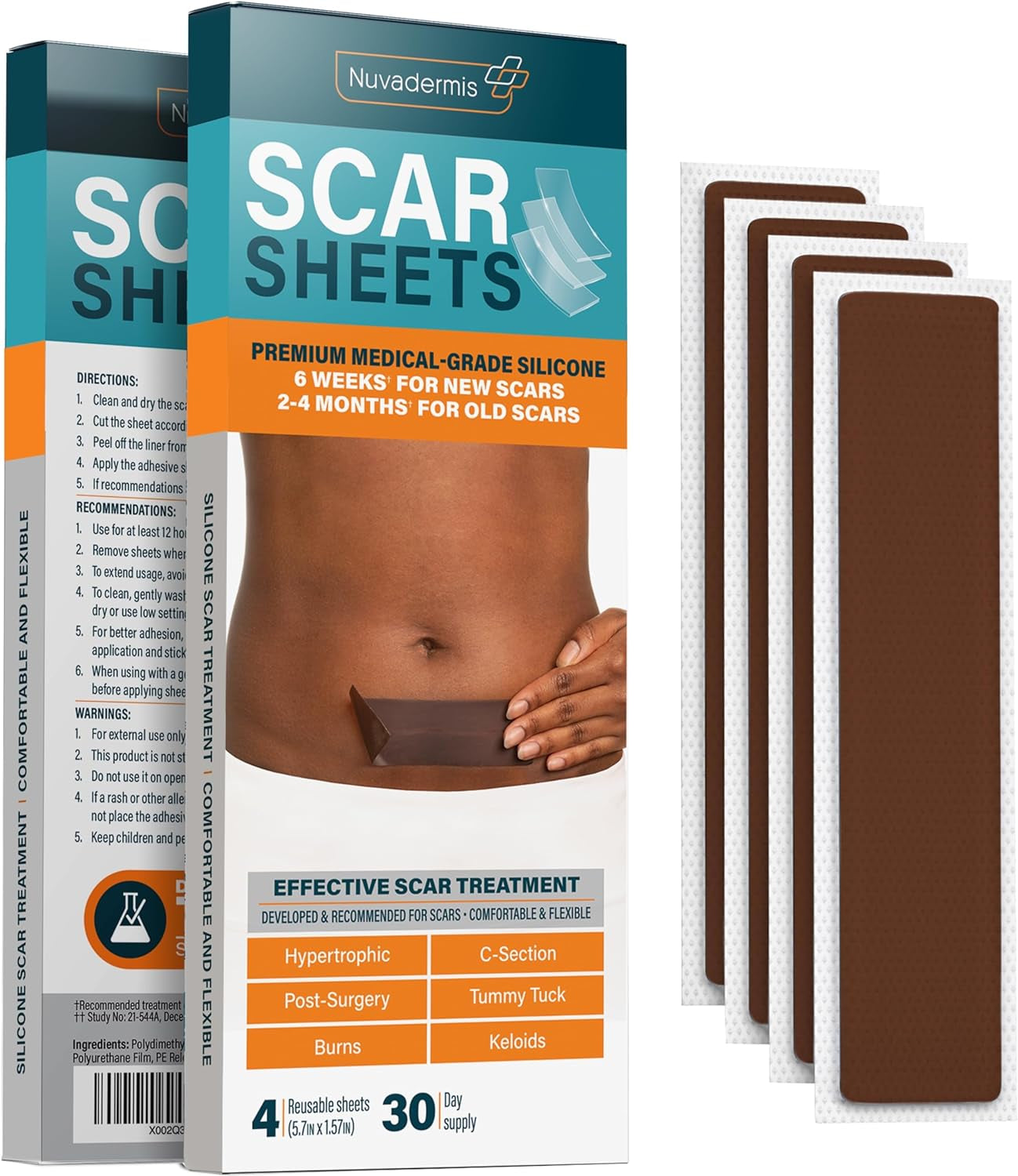 Silicone Scar Sheets - Extra Long Scar Sheets for C-Section