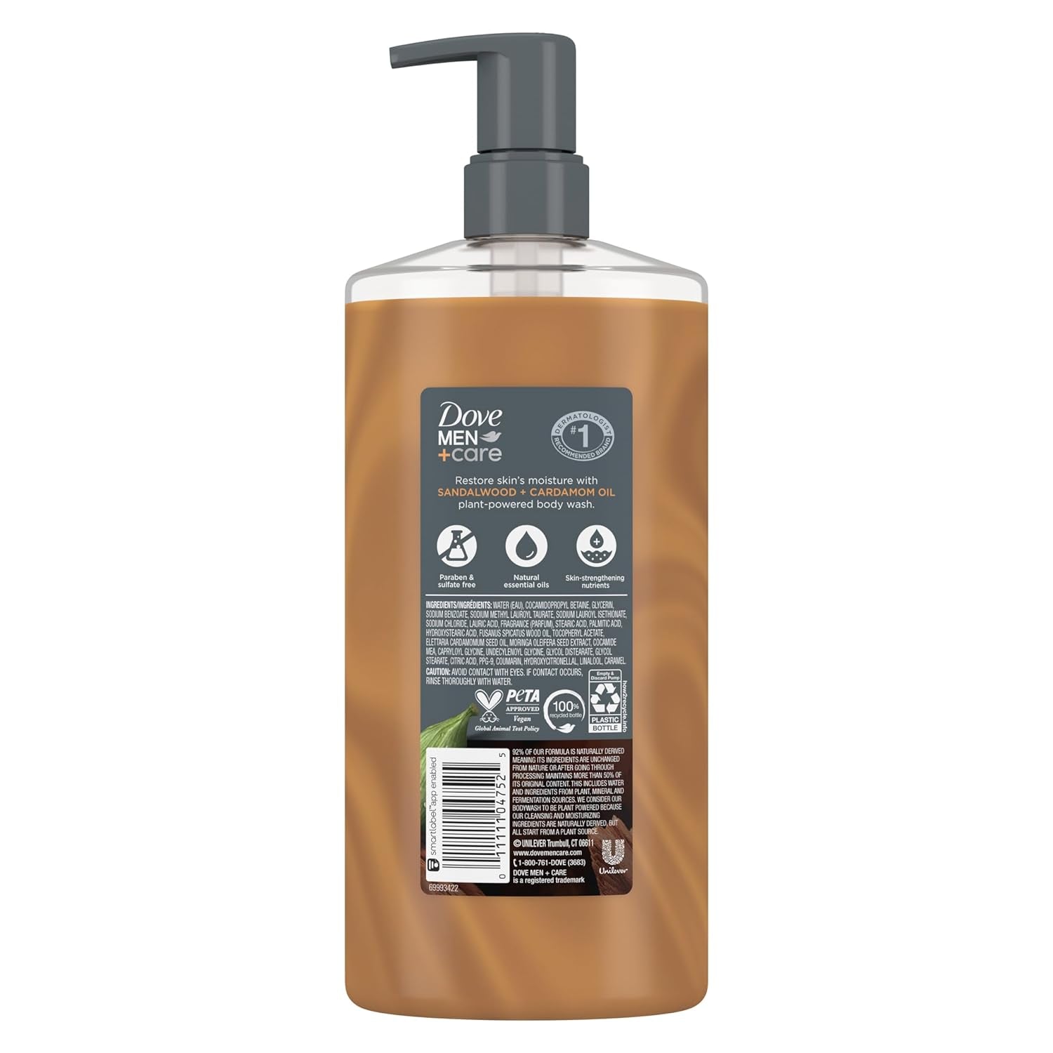 Dove Men+Care Body Wash Sandalwood + Cardamom Oil to Rebuild Skin 