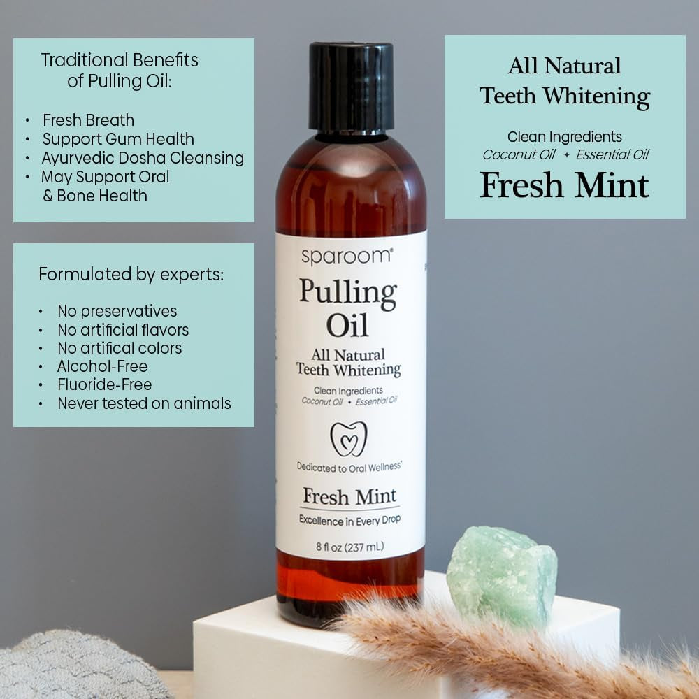 Ayurveda Pulling Oil Mouthwash and Tongue Scraper