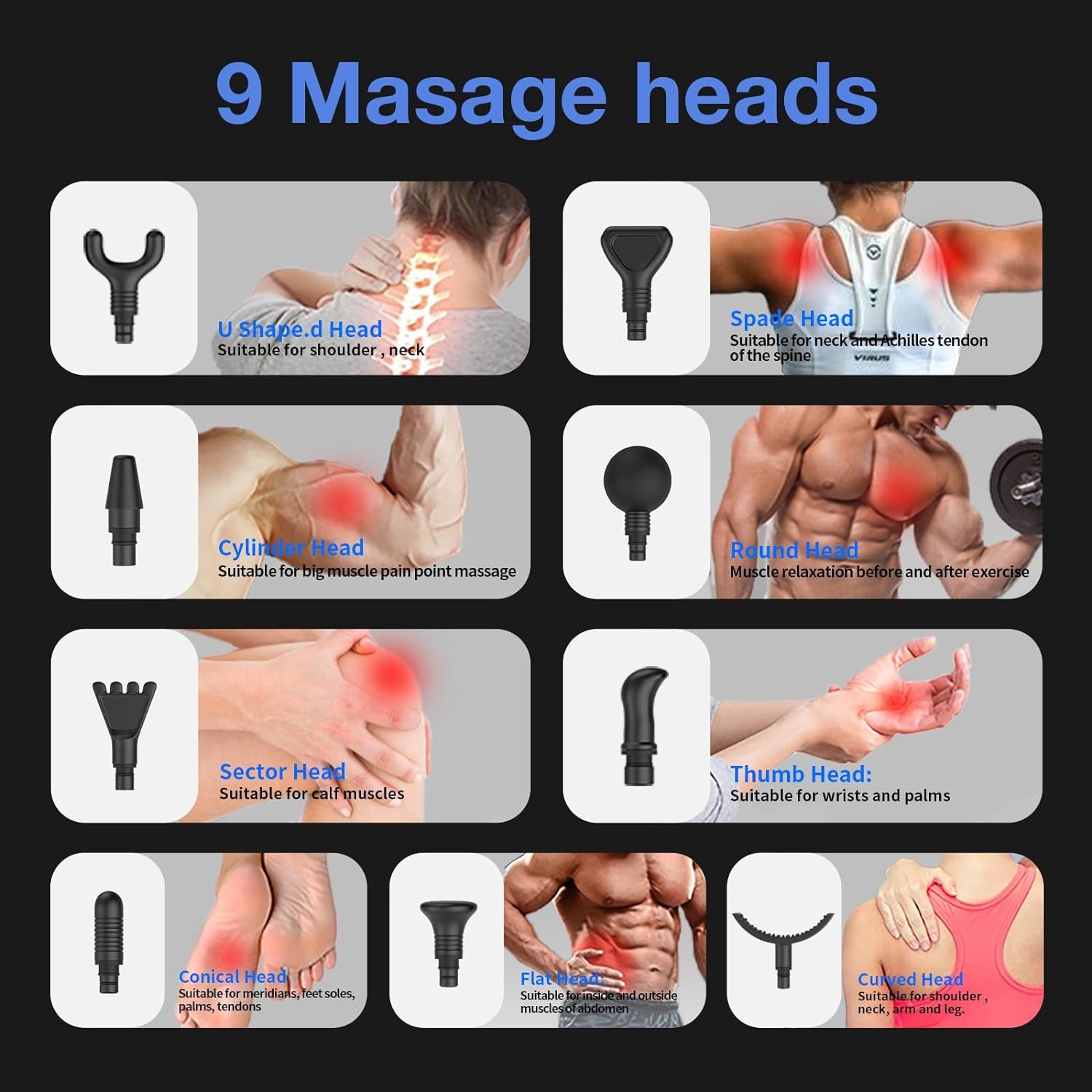 Massage Gun, Muscle Massage Gun for Athletes Handheld Electric Deep 