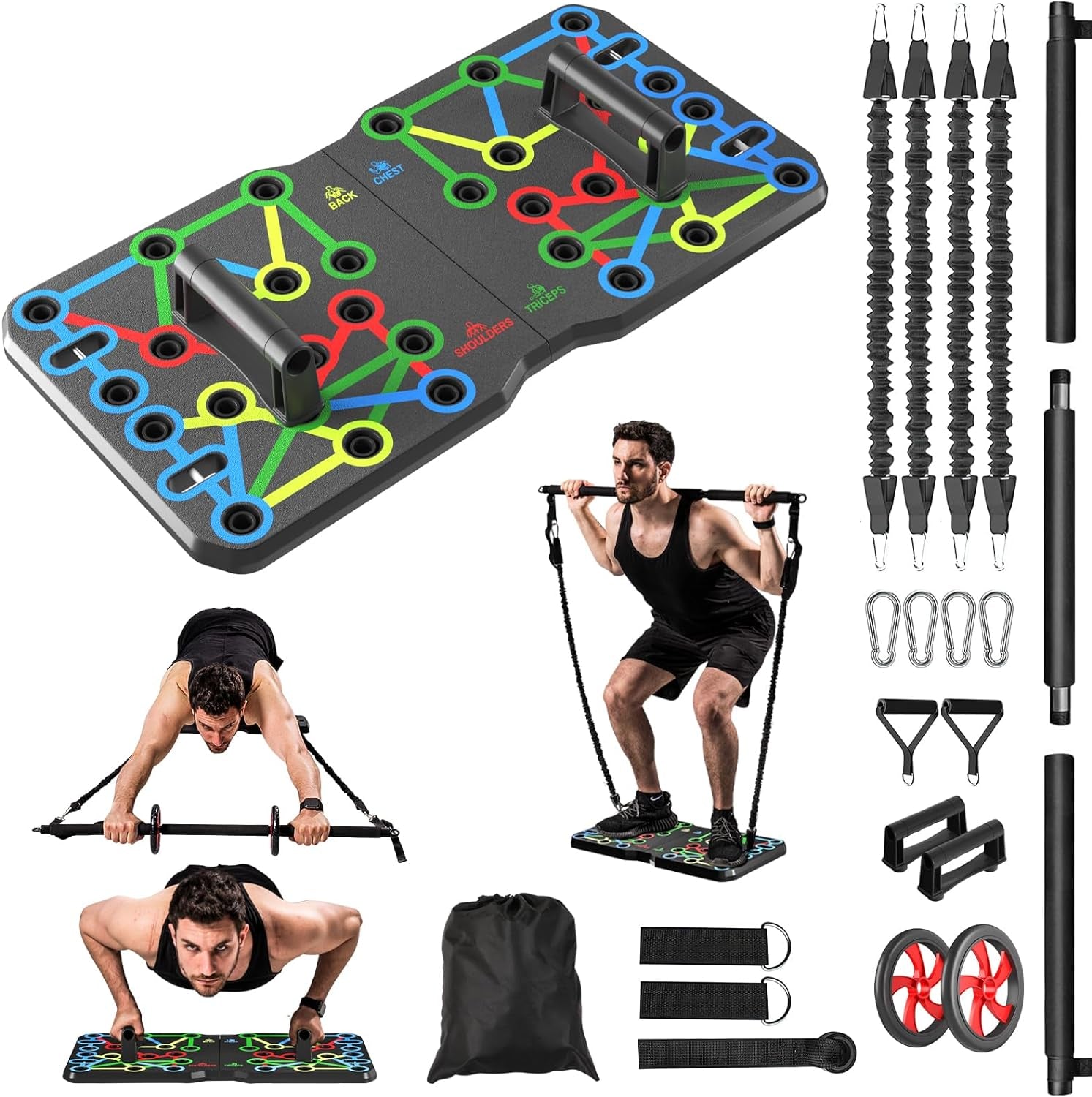 Push up Board, Portable Multi-Function Foldable 10 in 1 