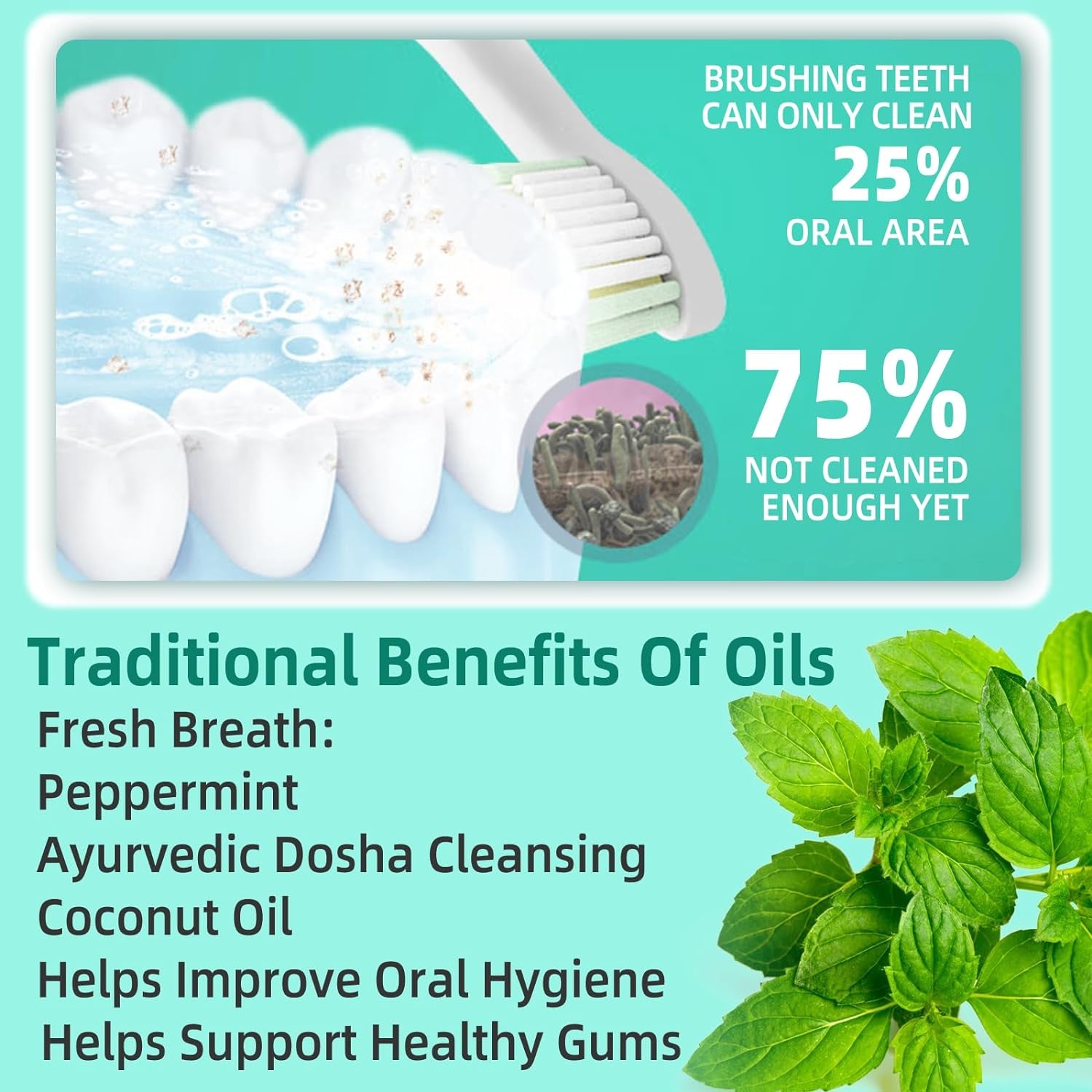 Coconut Pulling Oil for Teeth, Oil Pulling with Tongue Scraper, Natural Oral Care