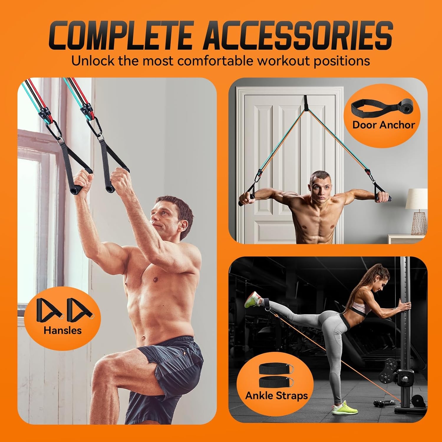 Resistance Bands with Handles, Exercise Bands Resistance Bands 