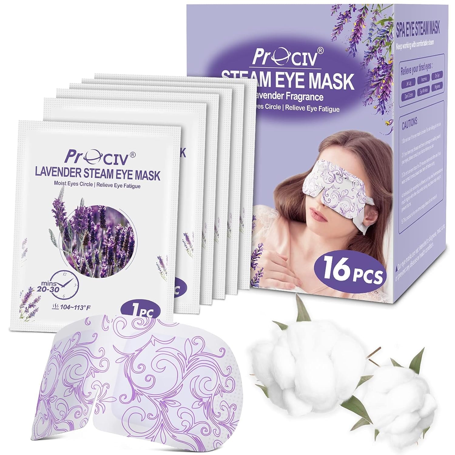 20 Packs Steam Eye Mask for Dry Eyes, Hot Auto Heated Eye Masks