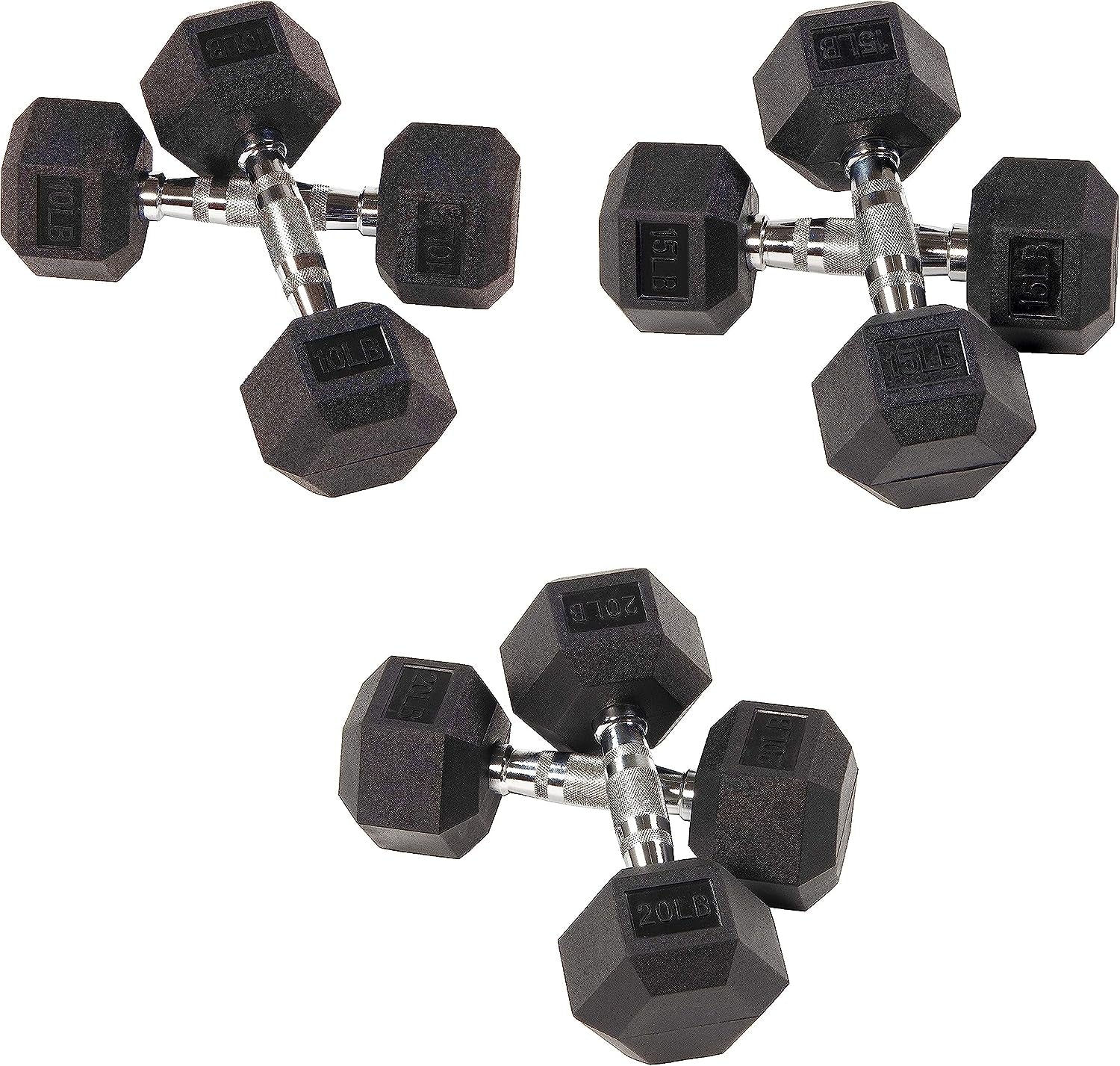 Rubber Encased Hex Dumbbell