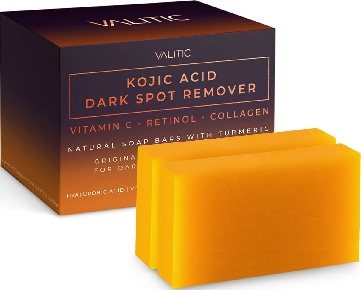 Kojic Acid Dark Spot Remover Soap Bars with Vitamin C, Retinol, Collagen