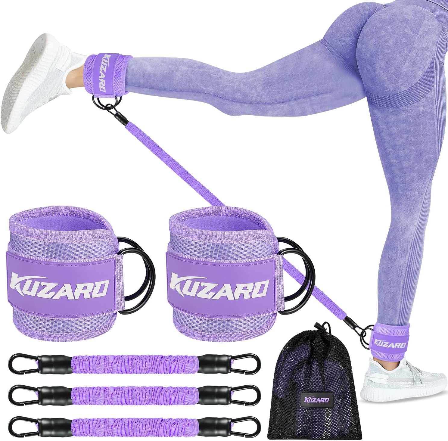 Resistance Bands Set with Ankle Straps, Glutes Workout Equipment