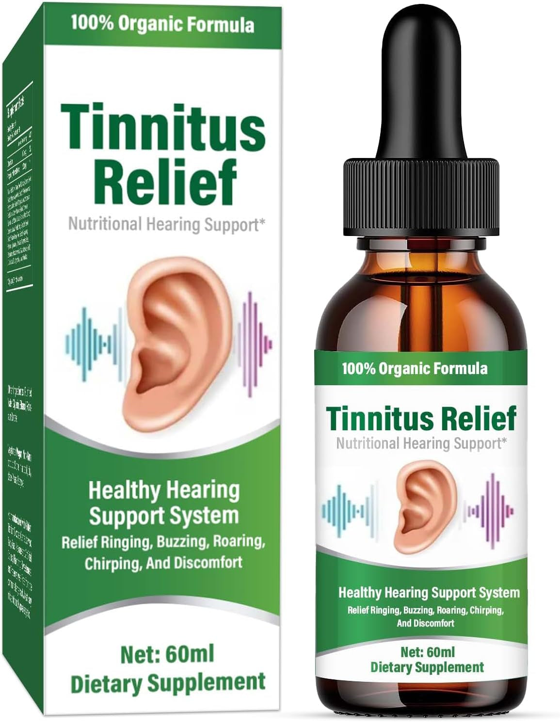 Tinnitus Relief for Ringing Ears, 60ML Natural Herbal Tinnitus 