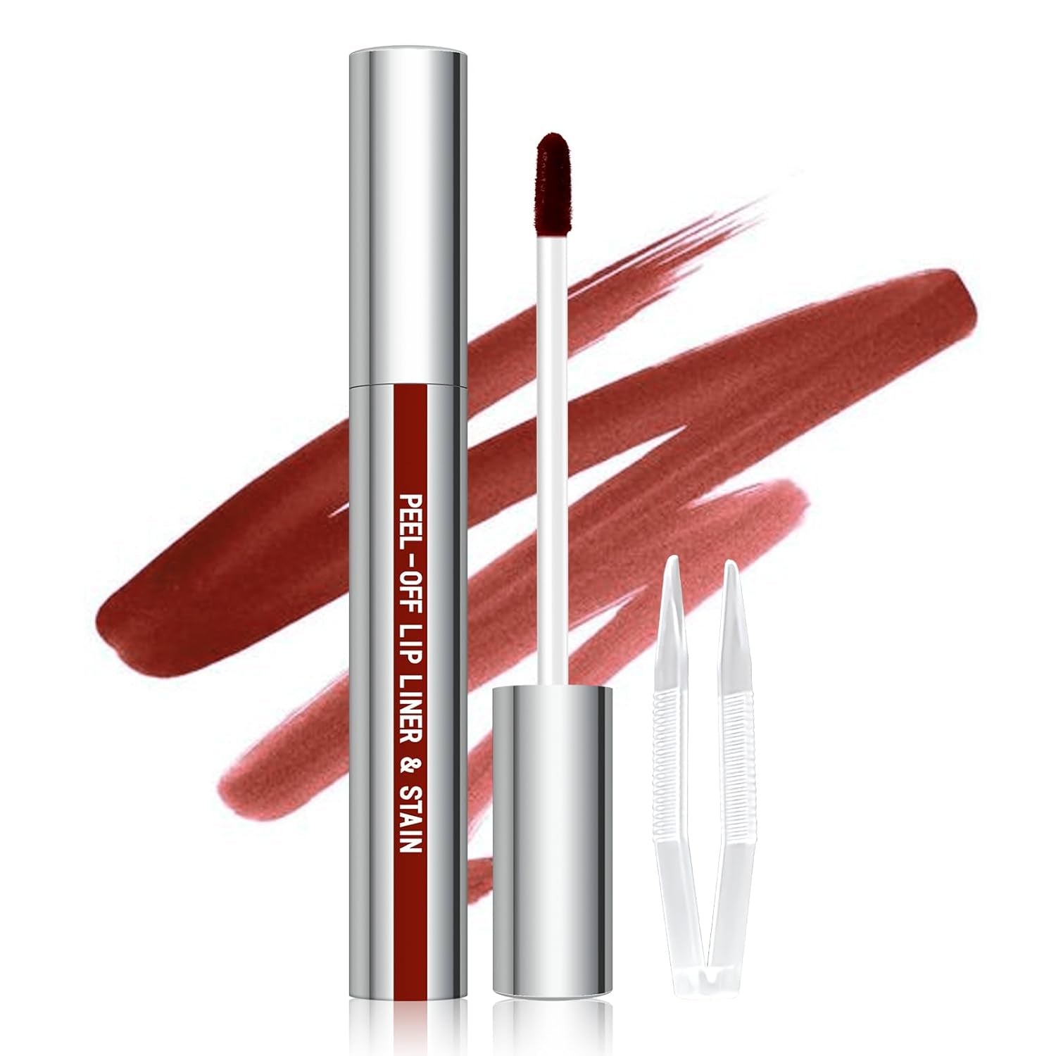 Peel off Lip Liner Stain, Long Wear Tattoo Lip Liner with Tweezer