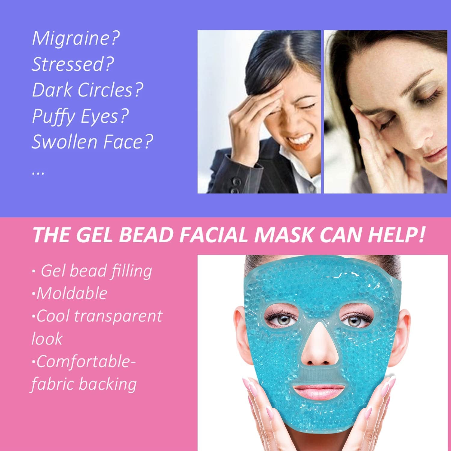 Cold Face Eye Mask Ice Pack Reduce Face Puff, Dark Circles