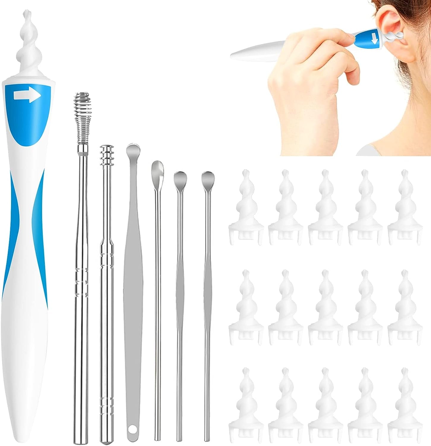 7 in 1 Ear Wax Removal Tool, Q-Grips Ear Wax Remover,