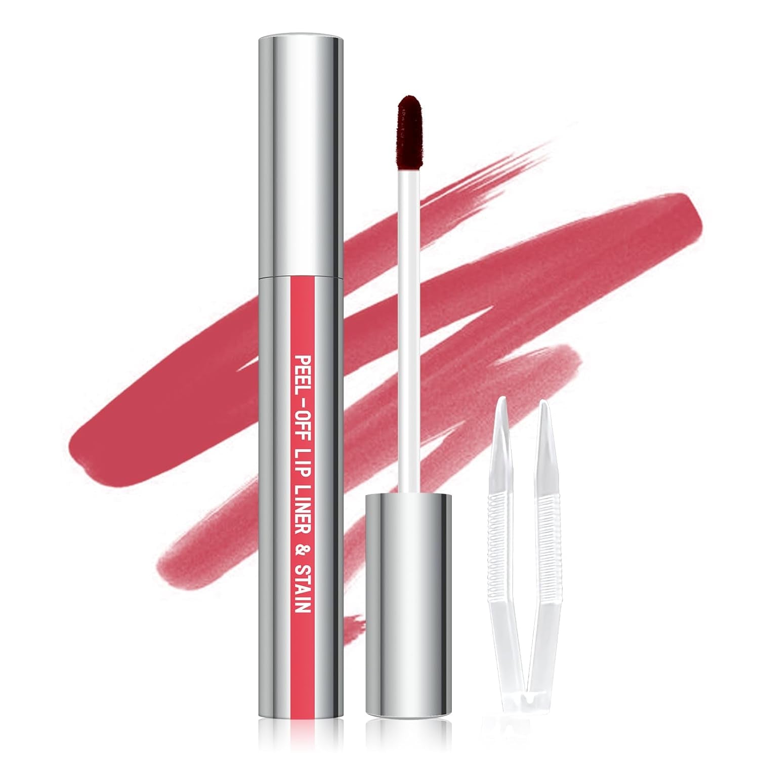 Peel off Lip Liner Stain, Long Wear Tattoo Lip Liner with Tweezer