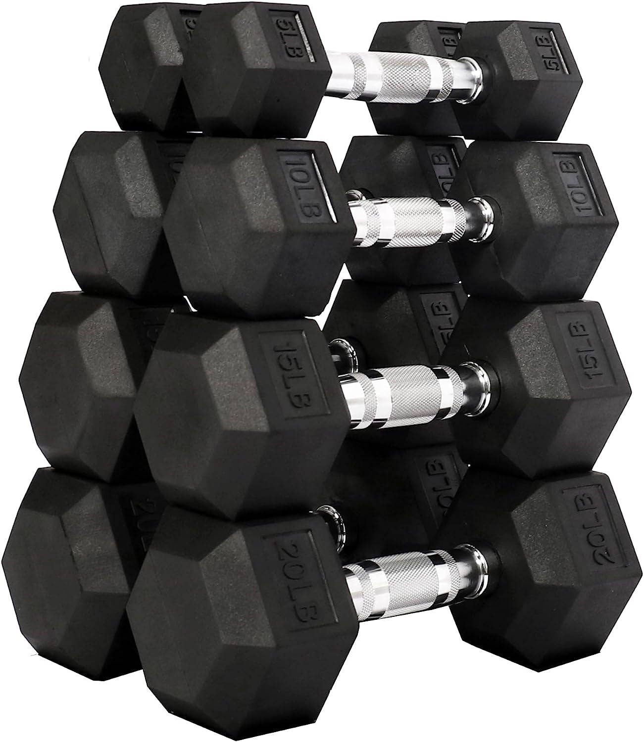 Rubber Encased Hex Dumbbell