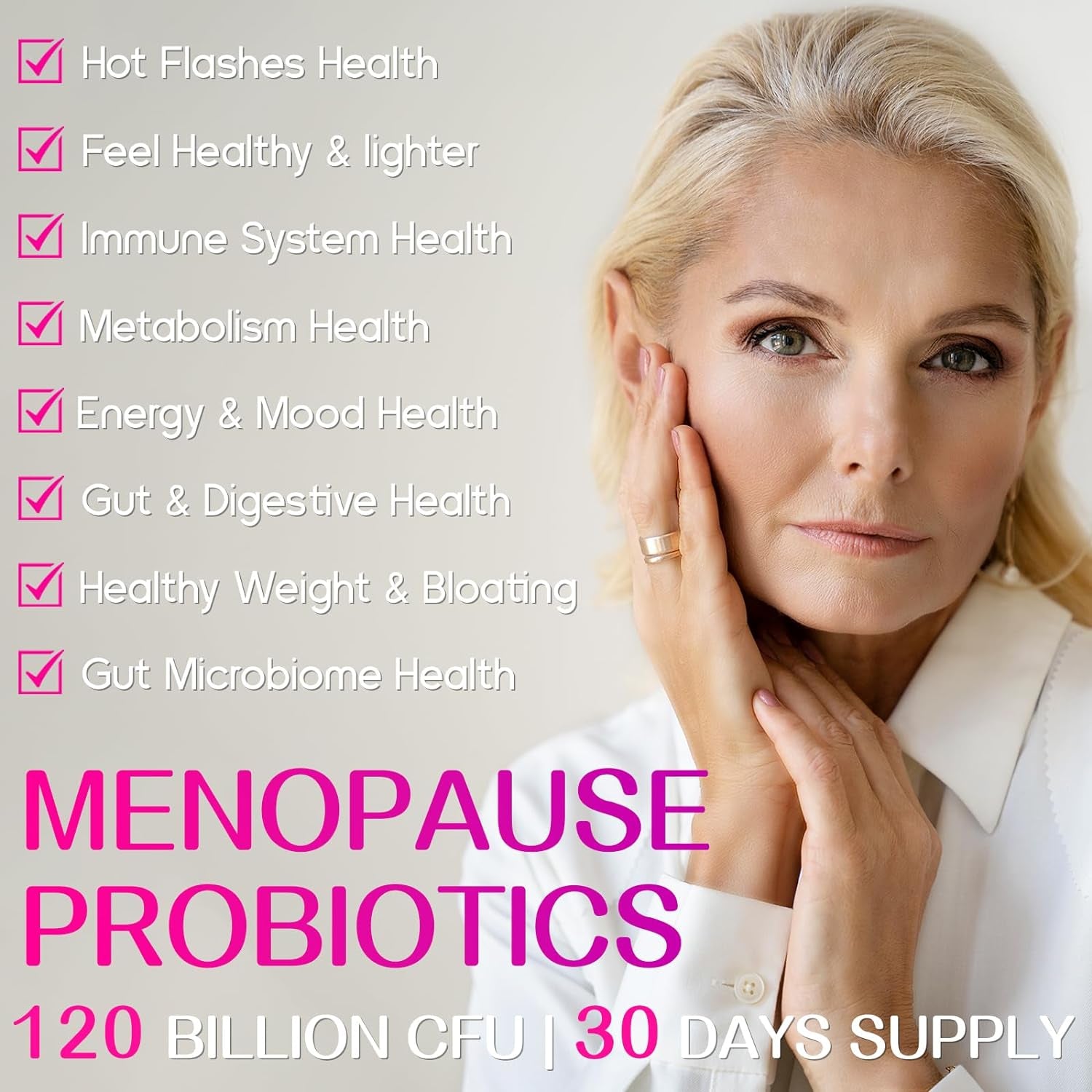 120 Billion CFU Probiotic - Menopause Support Probiotics for Women