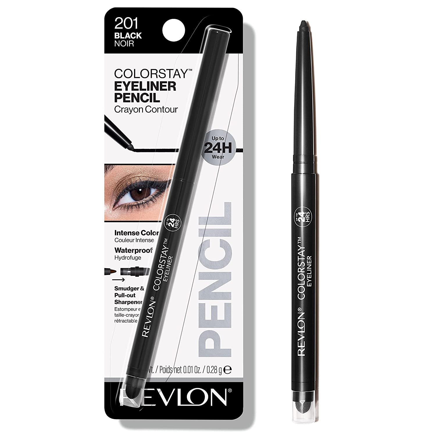 Pencil Eyeliner, Colorstay Eye Makeup with Built-In Sharpener, Waterproof