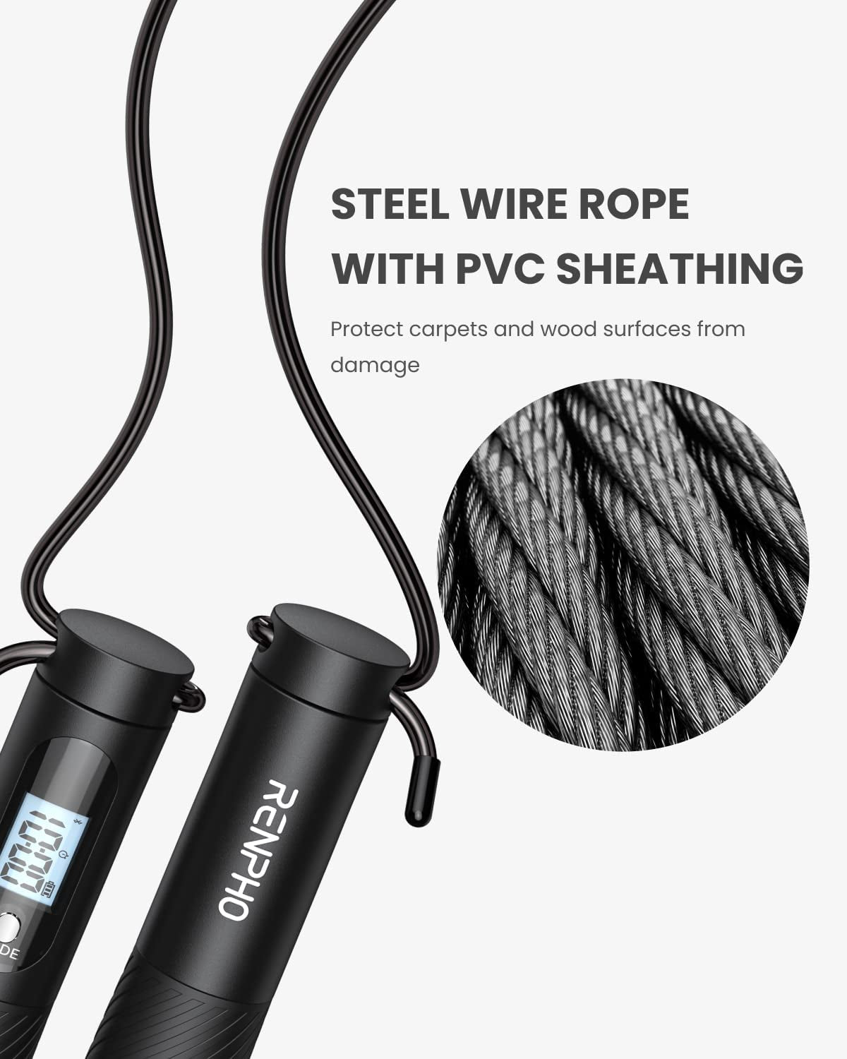 Cordless Jump Rope, Weighted Jump Rope with Counter, Jump Ropes for Fitness