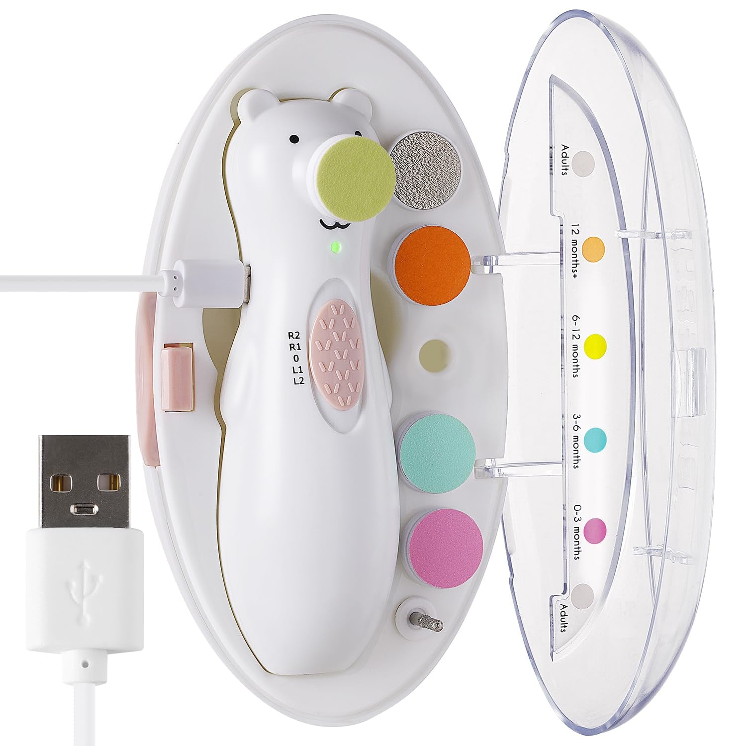 Baby Nail File Electric Baby Nail Care Set with LED Light