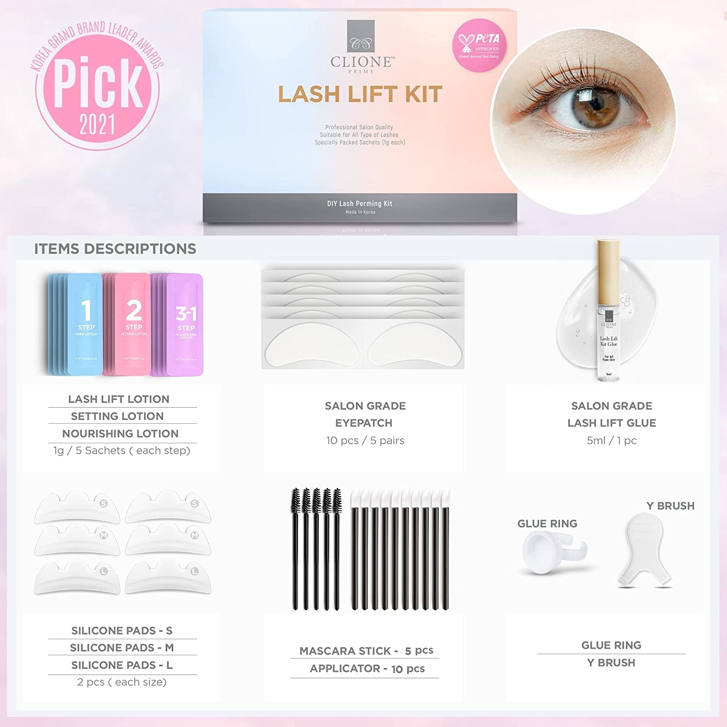 Lash Lift Kit - Eyebrow Lamination 5 Applications Kit Home