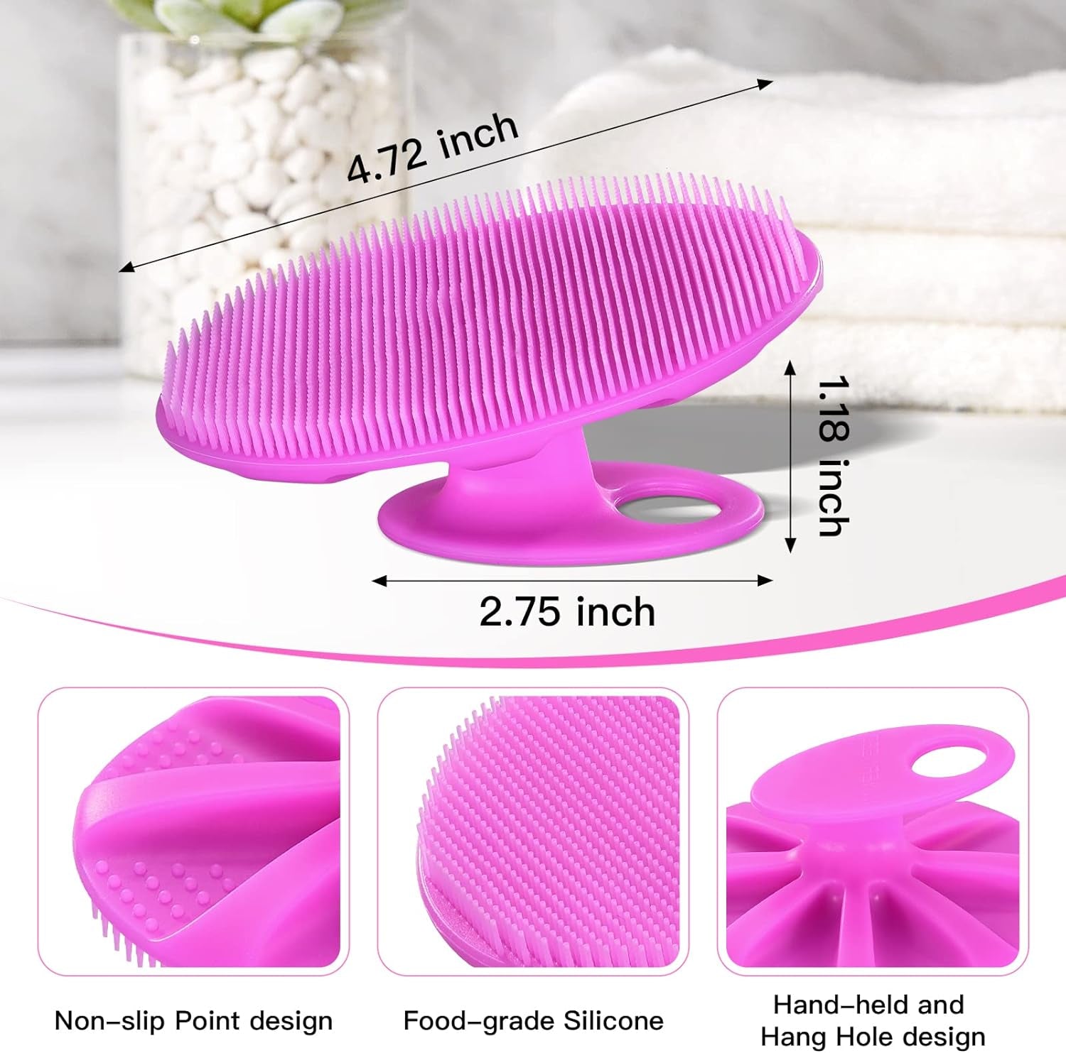 Food-Grade Soft Silicone Body Cleansing Brush Shower Scrubber