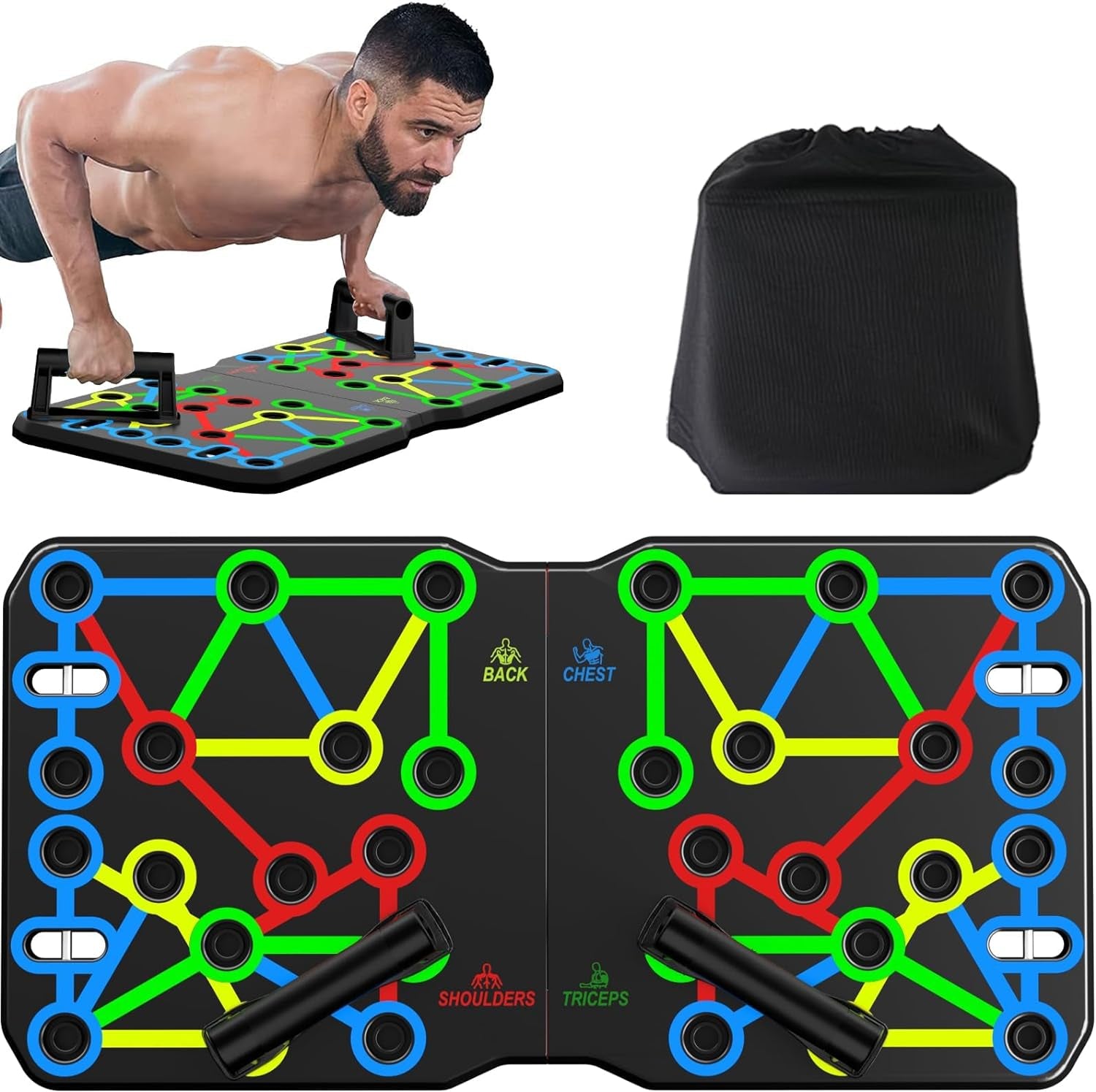 Push up Board, Portable Multi-Function Foldable 10 in 1 