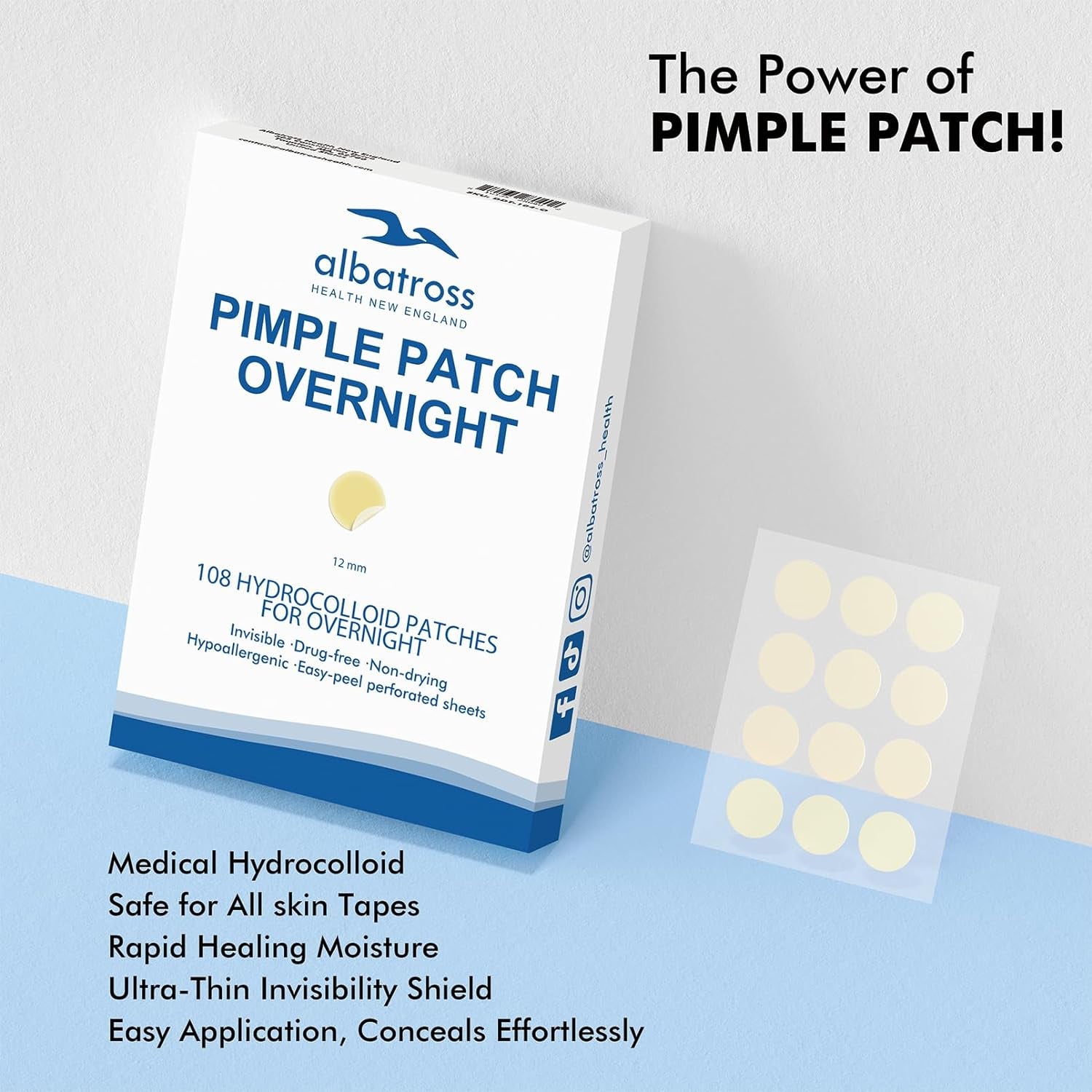 Overnight Acne Pimple Patches for Face (108 Counts)