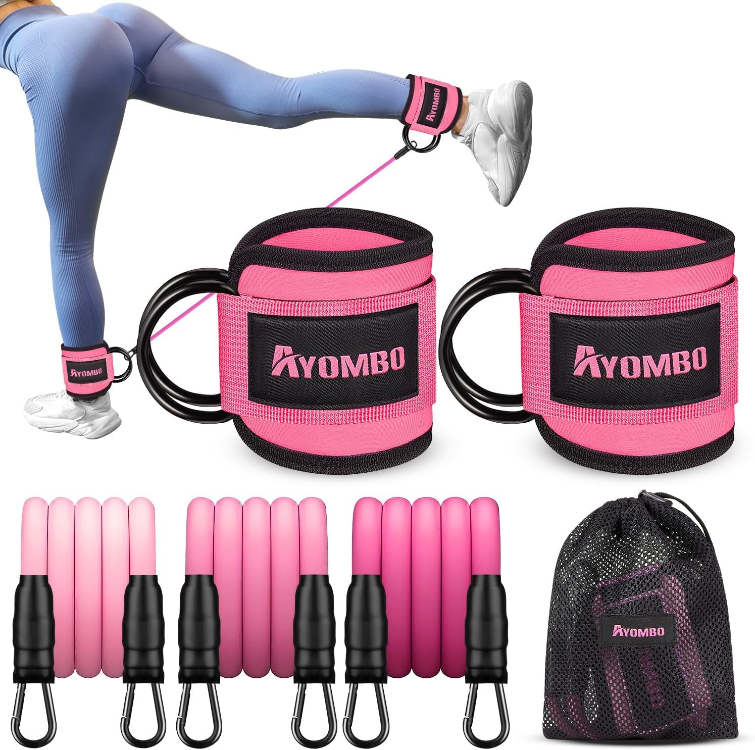 Resistance Bands with Cuffs, Ankle Bands for Working Out